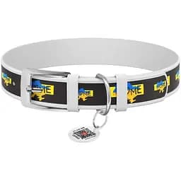 Нашийник для собак Waudog Design Дім, шкіряний, з QR паспортом, XS, 21-29х1, 2 см, білий - мініатюра 2