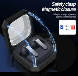 Чохол Primo Magnet Lock Rugged TPU для навушників Samsung Galaxy Buds 4 / Buds 4 Pro з карабіном - Black/White - мініатюра 5