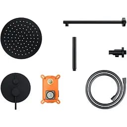 Душова система прихованого монтажу Corsan Lugo black + BOX Z03MBL, Чорний матовий