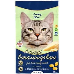 Лакомство витаминизированное для кошек Lucky Star с сыром 30 г (LS2K)