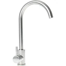 Смеситель кухонный Platinum 56 NESP (3008 А) однорычажный поворотный из нержавеющей стали серый (000035268)