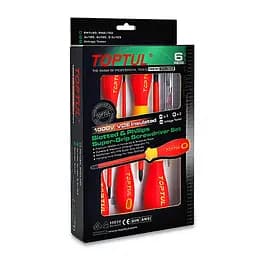 Комплект отверток диэлектрических (1000V) VDE 6ед. Toptul hoz0007686