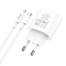 Адаптер Сетевой HOCO Type-C to Lightning Cable Metro имеет 1-й port charger set C94A |1Type-C, 20W/3A, PD/QC|