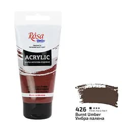 Краска акриловая Умбра жженая (426) 75 мл Rosa Studio