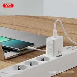 Мережевий зарядний пристрій XO CE15 (EU) PD20W USB-C fast charging charger with Lightning cable Білий - мініатюра 2