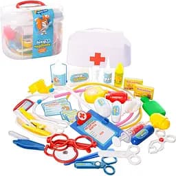 Дитячий ігровий набір Limo Toy Лікар, стетоскоп, шприц, окуляри 36 предметів у валізі M0461U/R/2553