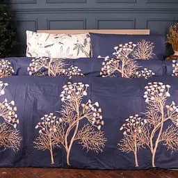 Комплект постільної білизни MirSon Gentle Flora Ranforce Elite 143х210 см синьо-бежевий (2200012434574)