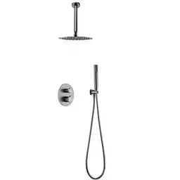 Душова система прихованого монтажу з термостатом Imex Line матовий нікель GTQ038/NQ, Шліфований чорний хром