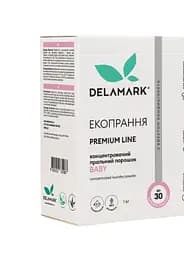 Концентрований безфосфатний пральний порошок Delamark Premium Line Baby з ефектом кондиціонера 1 кг (4820152330987)