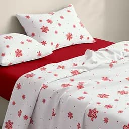 Дитяча постільна білизна фланель Cosas SNOWFLAKES BERRY CS1 110х140см (Flannel_SnowflakesBerry_55Burgundy_140) - мініатюра 2