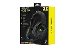 Наушники игровые с микрофоном 2E GAMING HG340 Black, mini-jack/dual 3.5mm, RGB, 2м - мініатюра 3