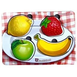 Деревянный пазл-вкладыш Ubumblebees Фрукты фон с подсказкой (ПСФ123) PSF123 