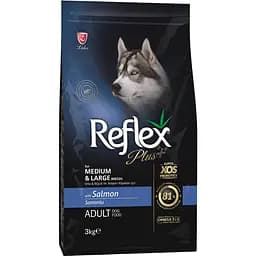 Сухой корм для собак средних и крупных пород Reflex Plus с лососем 3 кг