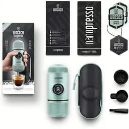 Портативна еспресо-кавоварка Wacaco Nanopresso блакитна з чохлом - мініатюра 2