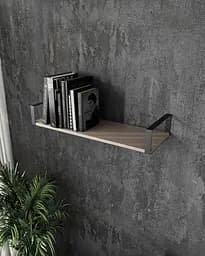 Полка для книг и декора Moreli RX-28 Bl в стиле лофт 800x126x220 мм Черный/Капучино (mo-rx28-black-сapuch)