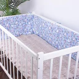 Захисний борт в ліжечко MirSon Kids Time 18-0006 Rainbow Unicorn, блакитний - мініатюра 2