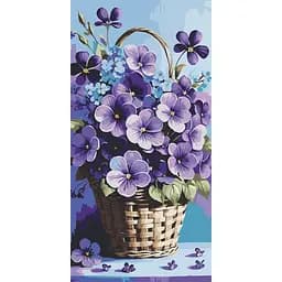 Картина по номерам "Фиалки в корзине" Art Craft 13089-AC 40х80 см