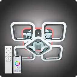 Люстра светодиодная 517 Light 3color с пультом 90Вт Хром (01846)