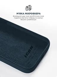 Силиконовый чехол для Apple iPhone 12 Pro Max, ICON2 Case, синий, противоударный, панель, защита всего корпуса, матовая поверхность Soft Touch, выступает над дисплеем, совместим с защитными стеклами и пленками, с микрофиброй, ArmorStandart (ARM60571) - мініатюра 7