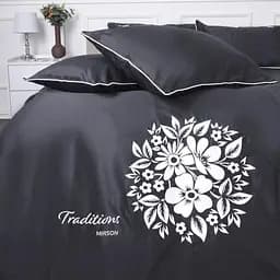 Комплект постільної білизни MirSon Сатин Elit 0240 Iron grey Traditions 143х210 см (2200010537864) - мініатюра 2