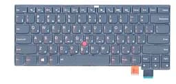 Клавіатура для ноутбука Lenovo Thinkpad T460S, з вказівником (Point Stick), короткий шлейф (Short Trail), чорна, (без рамки)