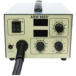 Паяльная станция Aida 952D+, фен с вентиляторным нагнетателем, встроенным в корпус блока управления, паяльник