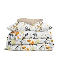 Дитяча постільна білизна в ліжечко ANIMALS CS20, бежевий (AnimalsAutumnForest_12Magnolia_140)