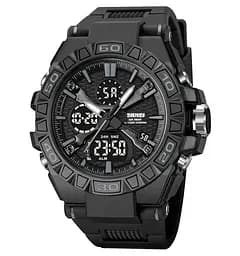 Годинник чоловічий наручний спортивний Skmei 2221 з подвійним дисплеєм і підсвічуванням (Чорний)