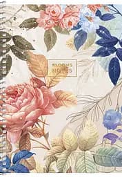 Тетрадь для записей Student А5, в клеточку, спираль, 80л., Цветочный принт (A5-SC-080-6090K)