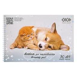 Альбом для малювання Friendly KIDS Line А4, 30 аркушів, 120 г/м², на пружині, сірий