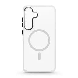 Чехол Samsung Galaxy S25 Plus 5G, Unit MagSafe, белый, прозрачный, магсейф, противоударный, магнитный, панель-накладка с поддержкой MagSafe, с поддержкой беспроводной зарядки, TPU+PC, защита всего корпуса, ударопрочный, ArmorStandart (ARM82264)