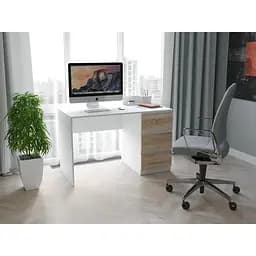 Стіл комп'ютерний Moreli T-224 1200x755x600 мм Білий/Дуб сонома (mo-st224-white-sonoma)