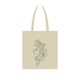 Екосумка для покупок "Півонії" Bambi Сумка-шоппер 190CCT-2, 38 x 42 см (190г/м2)