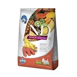 Полнорационный низкозерновой Сухой корм Farmina N&D Tropical Selection, для взрослых собак мелких пород, с лососем и тропическими фруктами, 5 кг