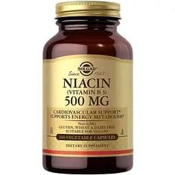 Вітамін В3 ніацин Solgar Niacin Vitamin B3 500 мг 100 вегетаріанських капсул
