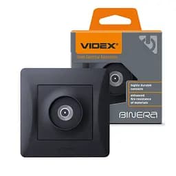 Розетка Videx Binera TV одинарна телевізійна чорний графіт (VF-BNSK1TVME-BG)