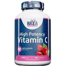 Витамин С + Шиповник Haya Labs High Potency Vitamin C 1000 mg with rose hips 100 таблеток