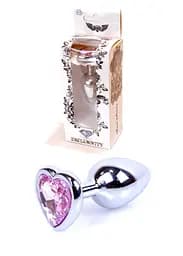Анальная пробка B - Series HeavyFun Jewellery Heart Plug, серебряная, розовая Boss Series 64-00045 103413