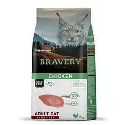 Сухий корм для стерилізованих котів із куркою BRAVERY Chicken Adult Cat Sterilized 7 кг