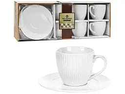 Фарфоровый кофейный сервиз Stenson R96398 на 6 персон 260мл Набор для кофе 12 предметов Белый