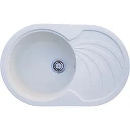 Гранитная кухонная мойка Romzha Rasa 78 Biela (102) с крылом