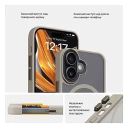 Чехол для Apple iPhone 16, Uniq MagCase, бежевый, противоударный, панель-накладка с MagSafe, ударопрочный TPU+PC, с магнитом MagSafe, поддержка полноценной беспроводной зарядки, ArmorStandart (ARM79498) - мініатюра 3