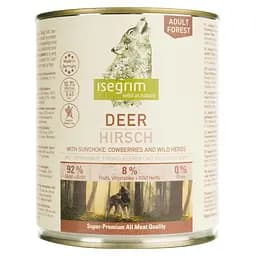Влажный корм для взрослых собак Isegrim Adult Deer Оленина с топинамбуром, брусникой и травами 800 г