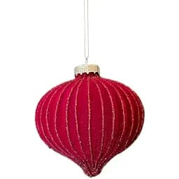 Ялинкова іграшка Chomik Дзиґа велюр 8 см червона (5900779882034_2)