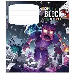Зошит учнівський "Pixel Block" 012-3407L-2 в лінію, 12 аркушів