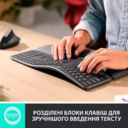 Клавіатура Logitech K860 ERGO Graphite (920-010108) - мініатюра 3