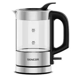 Електрочайник Sencor 0.5 л Strix пластик в комплекті 2 склянки + 2 ложки скло нержавіюча сталь kuh0015372 - мініатюра 2