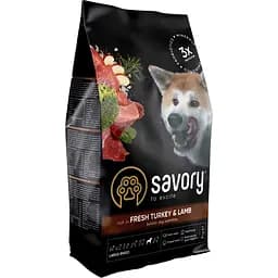 Сухий корм для собак великих порід Savory Large Breeds rich in Fresh Turkey & Lamb зі свіжим м'ясом індички і ягняти 3 кг
