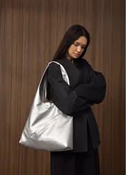 Женская сумка Sambag HOBO M серебро 35 х 40 х 8 см (53200003)