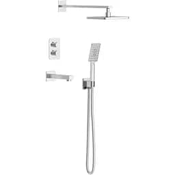 Душова система прихованого монтажу з термостатом та виливом Imprese Bilovec верхній душ 260x188 мм ABS хром t04800901STC, Хром